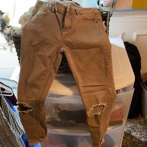 Tan free people jeans